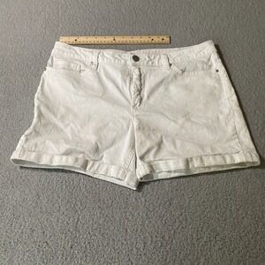 Lauren Conrad Shorts Off White Ivory Women's Size 14 Casual Pocket Button Zipper